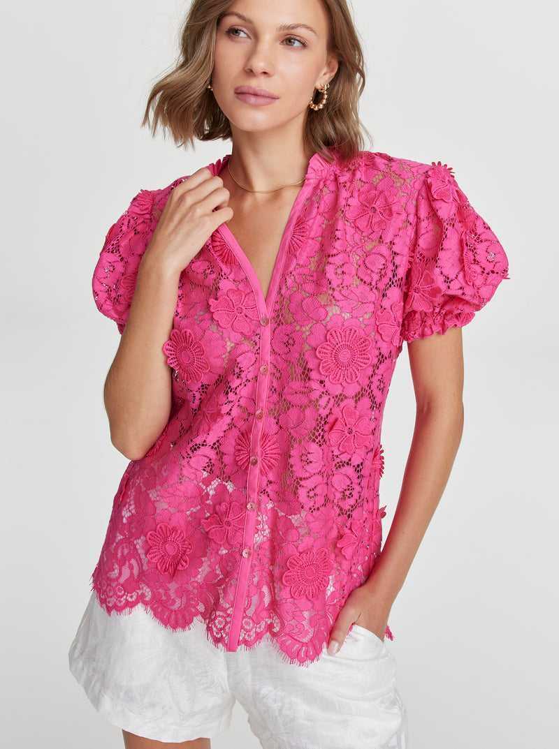 Robert Graham Mila Shirt Rosa | 795IVGKAW