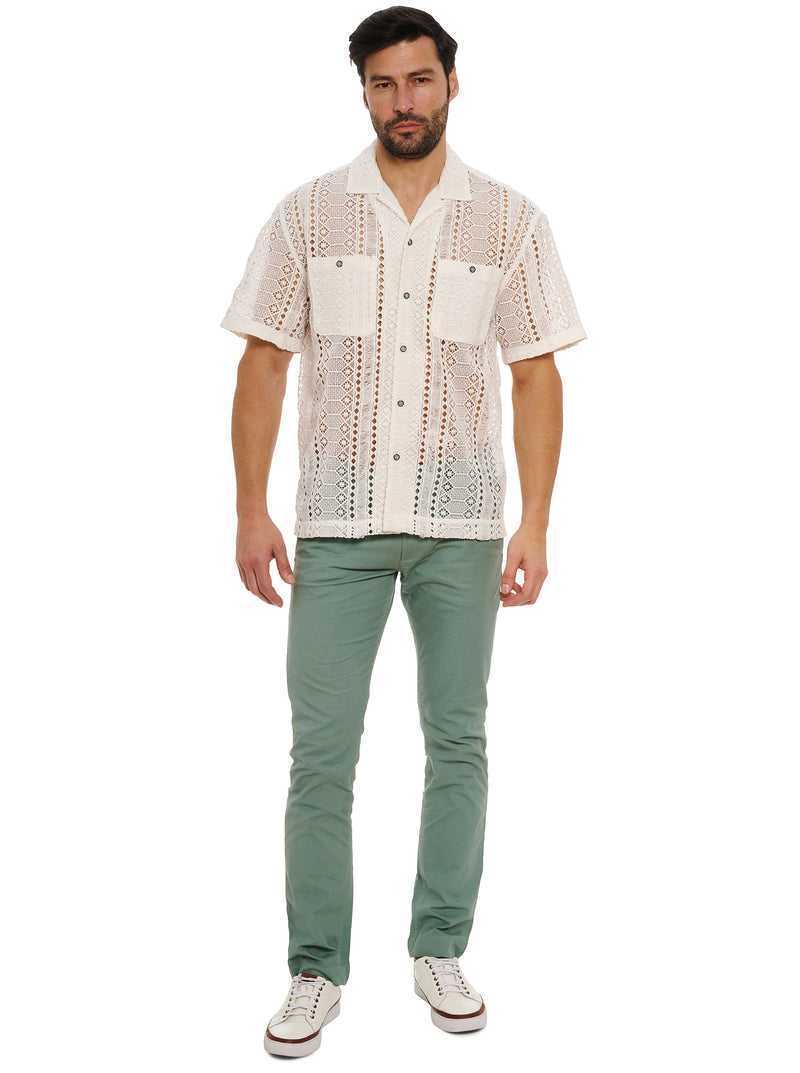 Robert Graham Milanese Short Sleeve Button Down Shirt Bianche | 019ZBGKHE