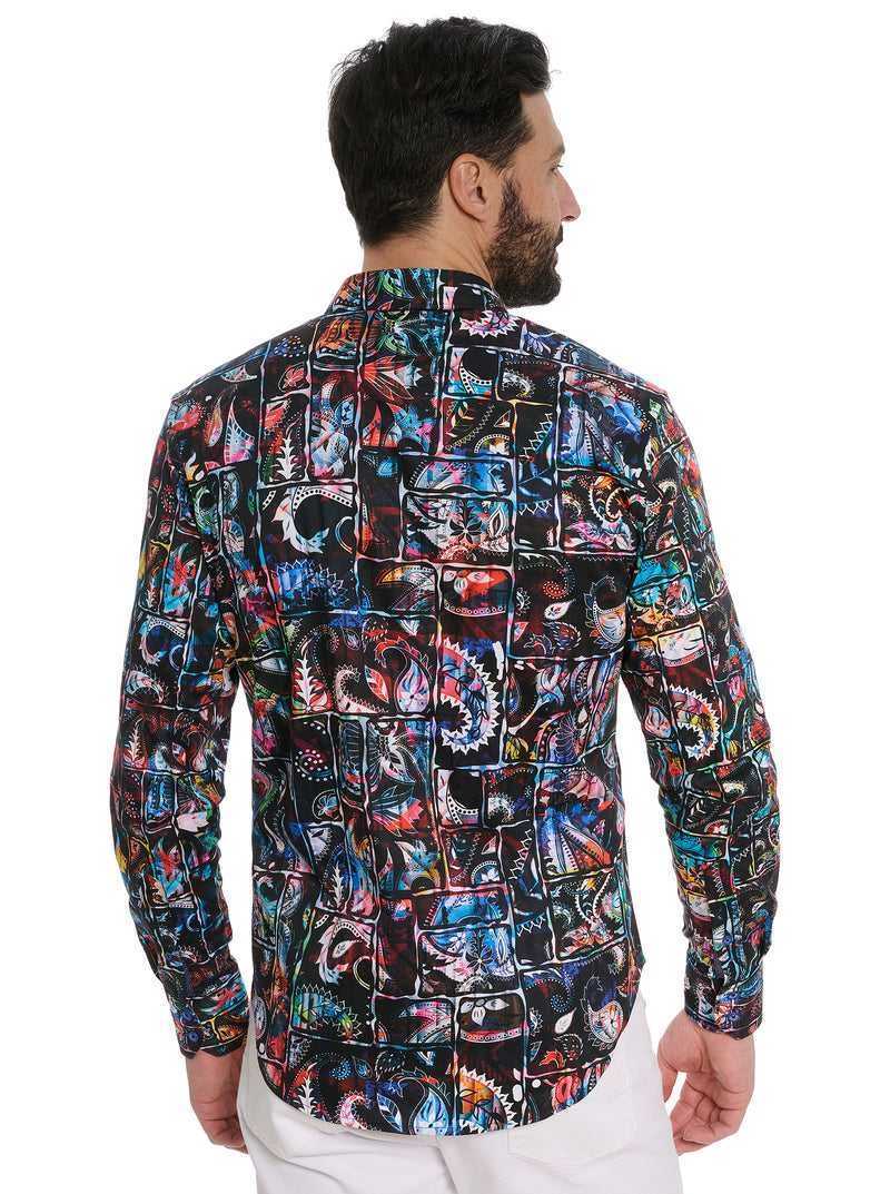 Robert Graham Paisley Bricks Long Sleeve Button Down Shirt Nere | 265NKAHUI