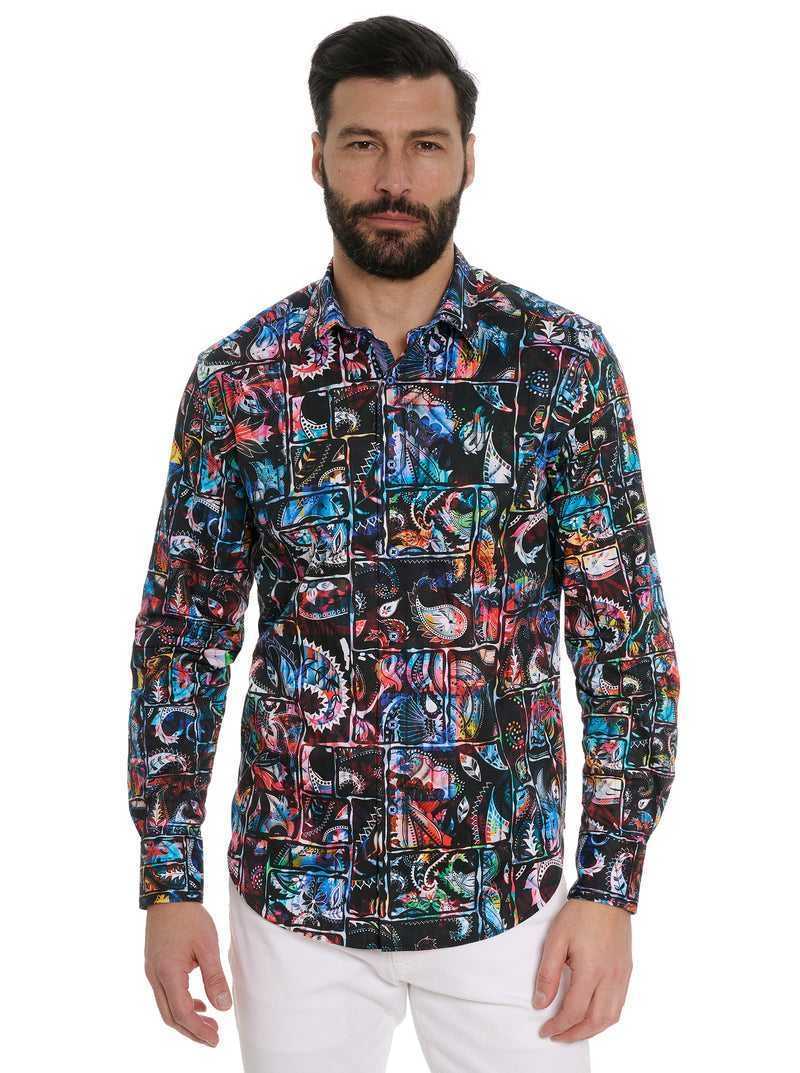 Robert Graham Paisley Bricks Long Sleeve Button Down Shirt Nere | 265NKAHUI