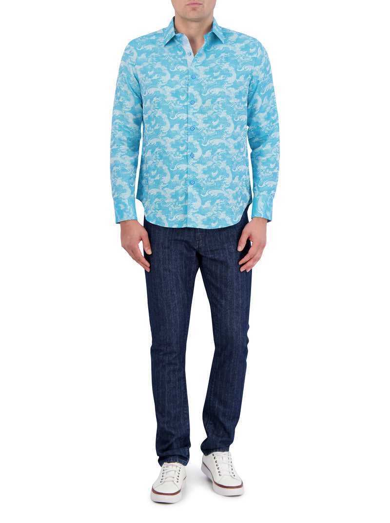 Robert Graham Poseidon Long Sleeve Button Down Shirt Verde Acqua | 429KYPSXU