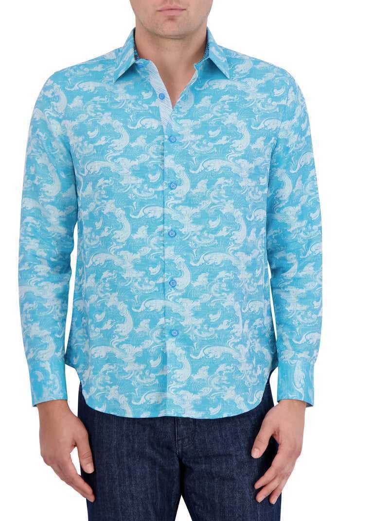 Robert Graham Poseidon Long Sleeve Button Down Shirt Verde Acqua | 429KYPSXU