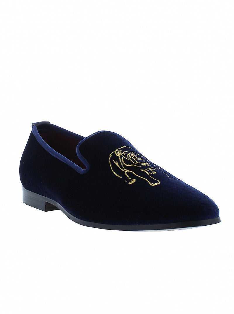 Robert Graham Reisman Smoking Slipper Blu Marino | 209RHTOUW