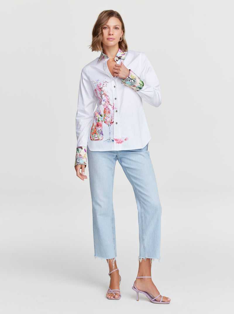 Robert Graham Rosé Bouquet Shirt Bianche | 731UJXNVY