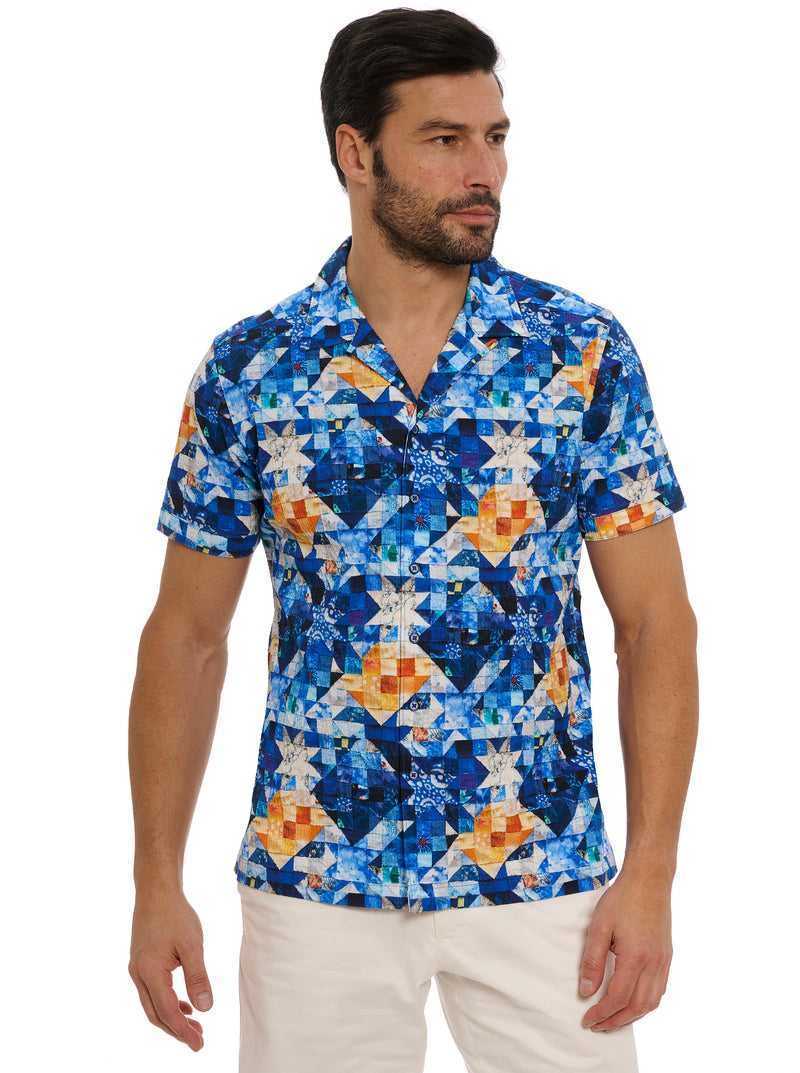 Robert Graham Sashiko Short Sleeve Button Down Shirt Multi | 107BHSTRM