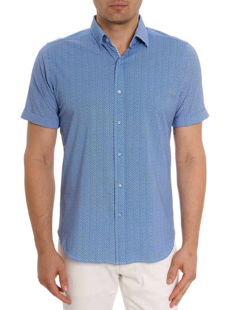 Robert Graham Shuler Motion Short Sleeve Knit Shirt Blu | 654ITMLGH