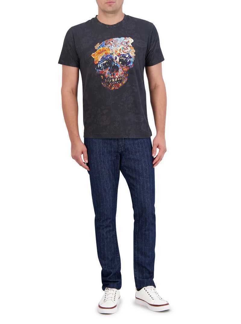 Robert Graham Skull Scrolls T-shirt Nere | 758XHAJLP