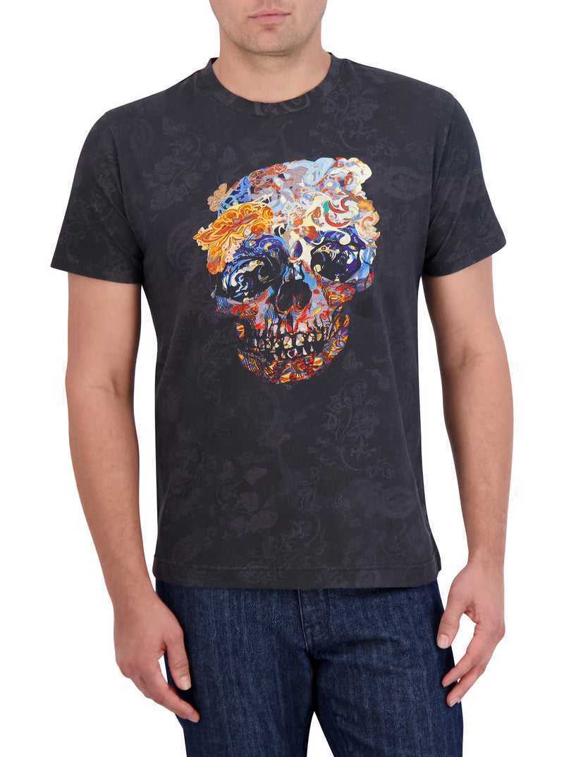 Robert Graham Skull Scrolls T-shirt Nere | 758XHAJLP