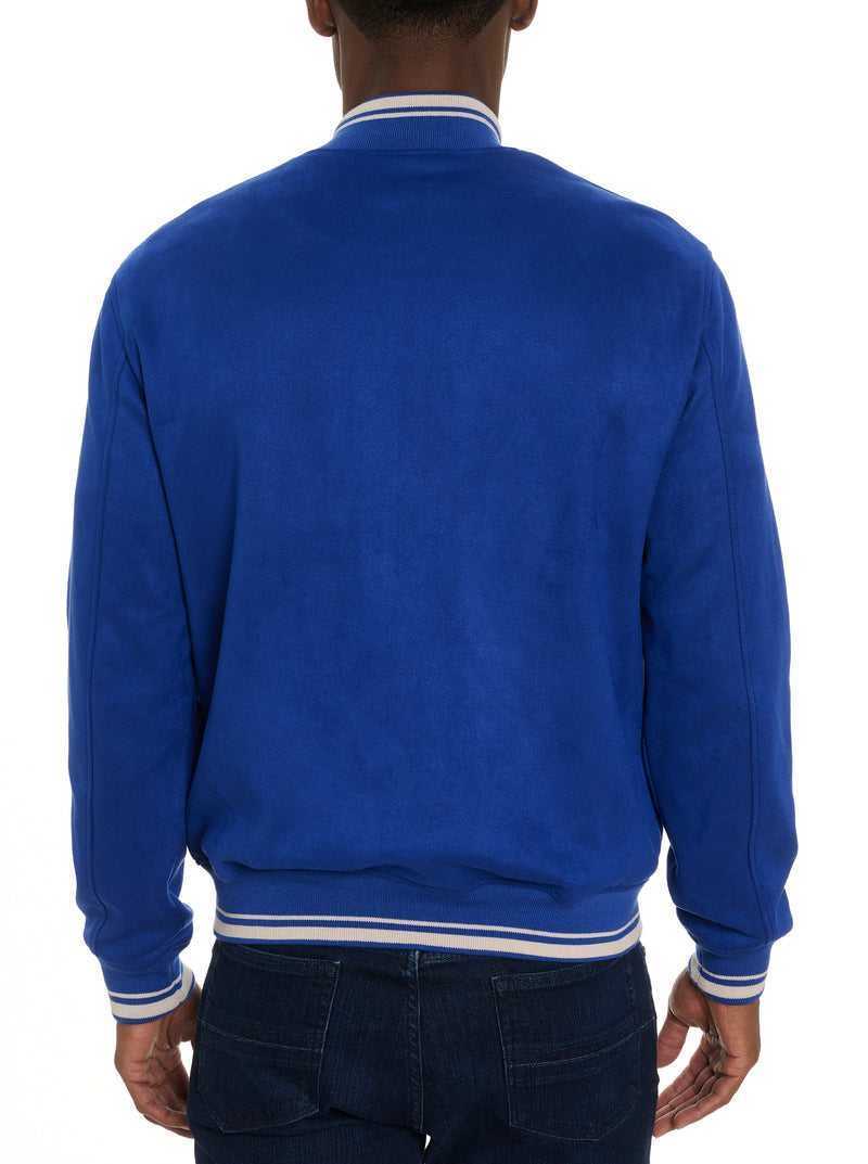 Robert Graham Suede Bomber Jacket Cobalt | 590KFOTVE