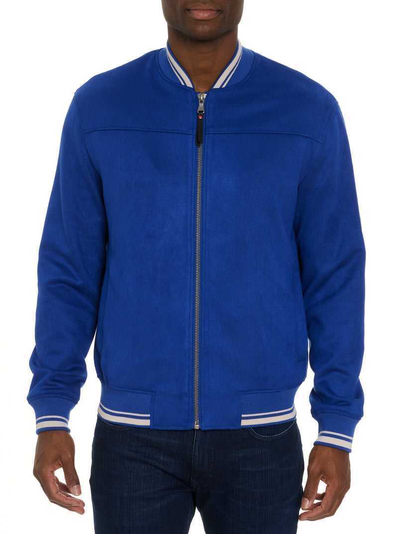 Robert Graham Suede Bomber Jacket Cobalt | 590KFOTVE