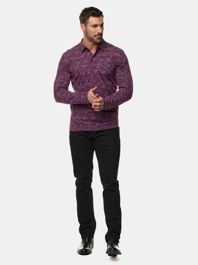 Robert Graham Thales Long Sleeve Polo Blu Marino | 154ZQIOLP