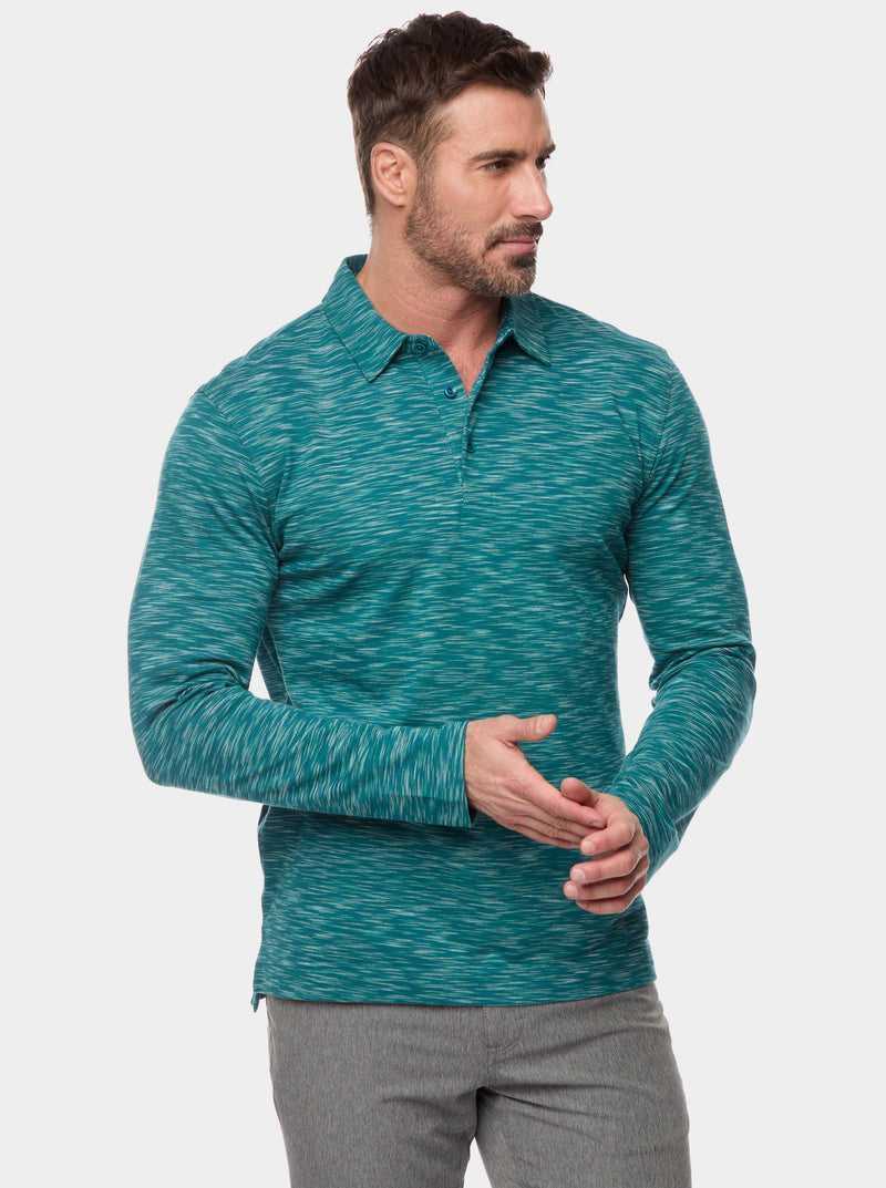 Robert Graham Thales Long Sleeve Polo Blu Marino | 154ZQIOLP