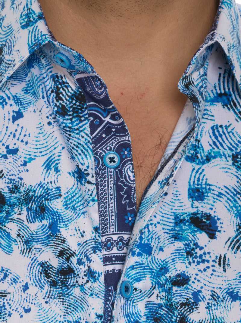 Robert Graham The Lowell Short Sleeve Button Down Shirt Teal | 379RFOIXG