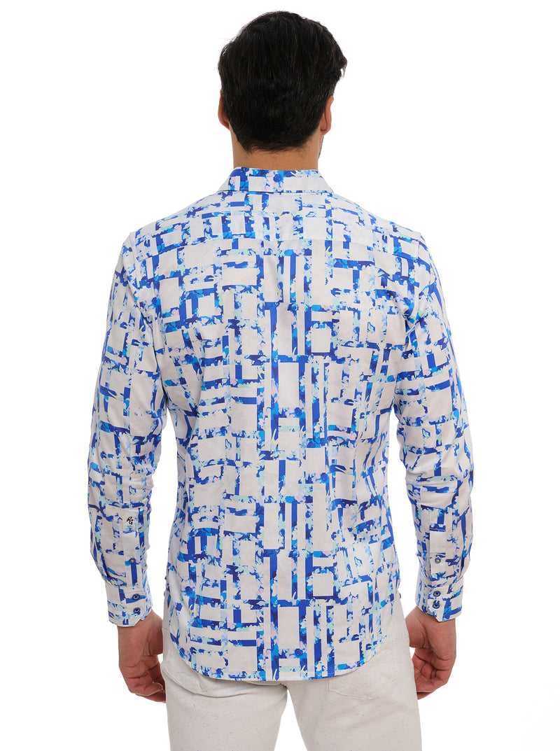 Robert Graham Triton Long Sleeve Button Down Shirt Big Blu | 174RUGQBN