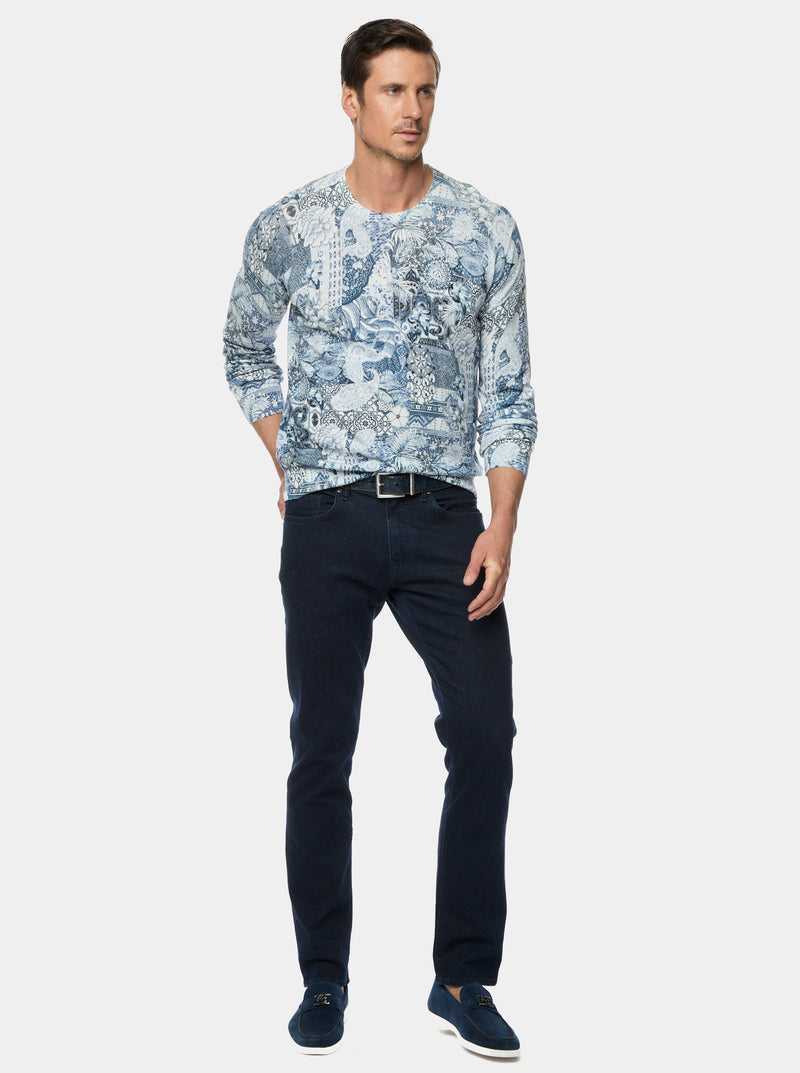 Robert Graham Valtos Long Sleeve Knit Blu | 206DMGAIF