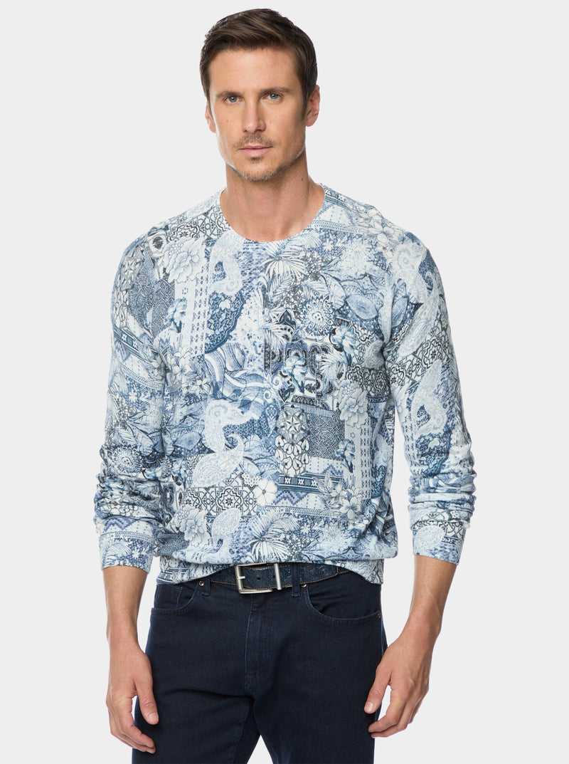 Robert Graham Valtos Long Sleeve Knit Blu | 206DMGAIF