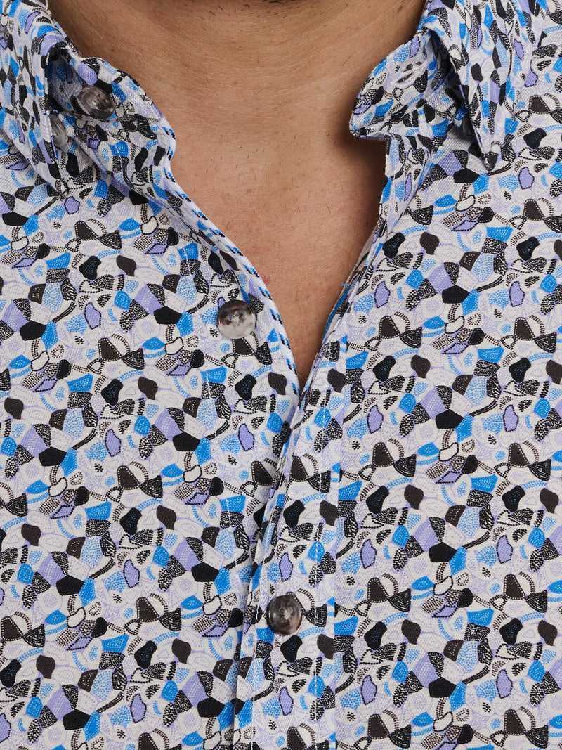 Robert Graham Vance Short Sleeve Button Down Shirt Blu | 326DFQWLA