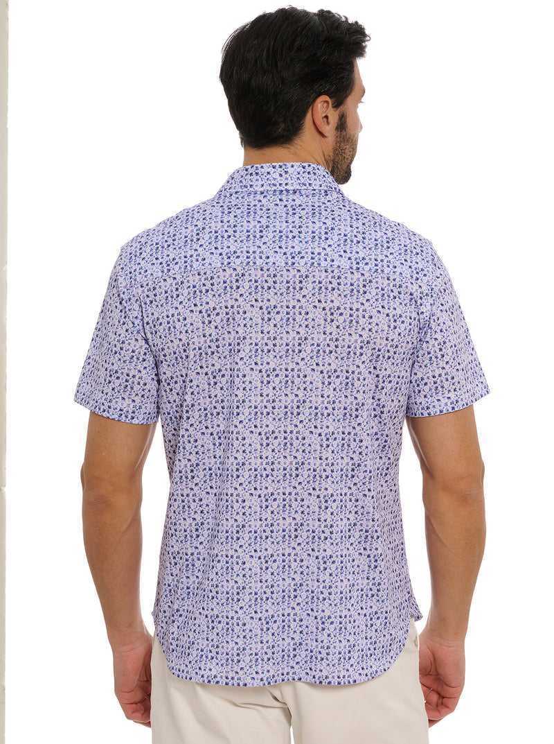 Robert Graham Zambia Short Sleeve Knit Shirt Viola | 647QDCRAT