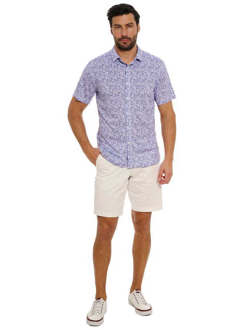 Robert Graham Zambia Short Sleeve Knit Shirt Viola | 647QDCRAT